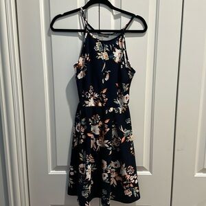 Navy blue floral dress L